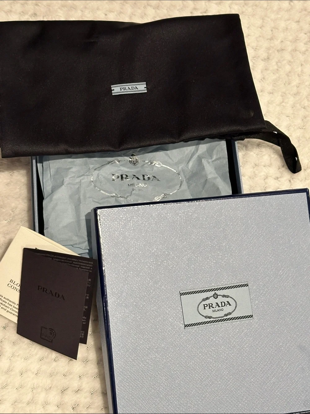 Prada Light Blue Gift Set with Black Dust Bag 7 x 7